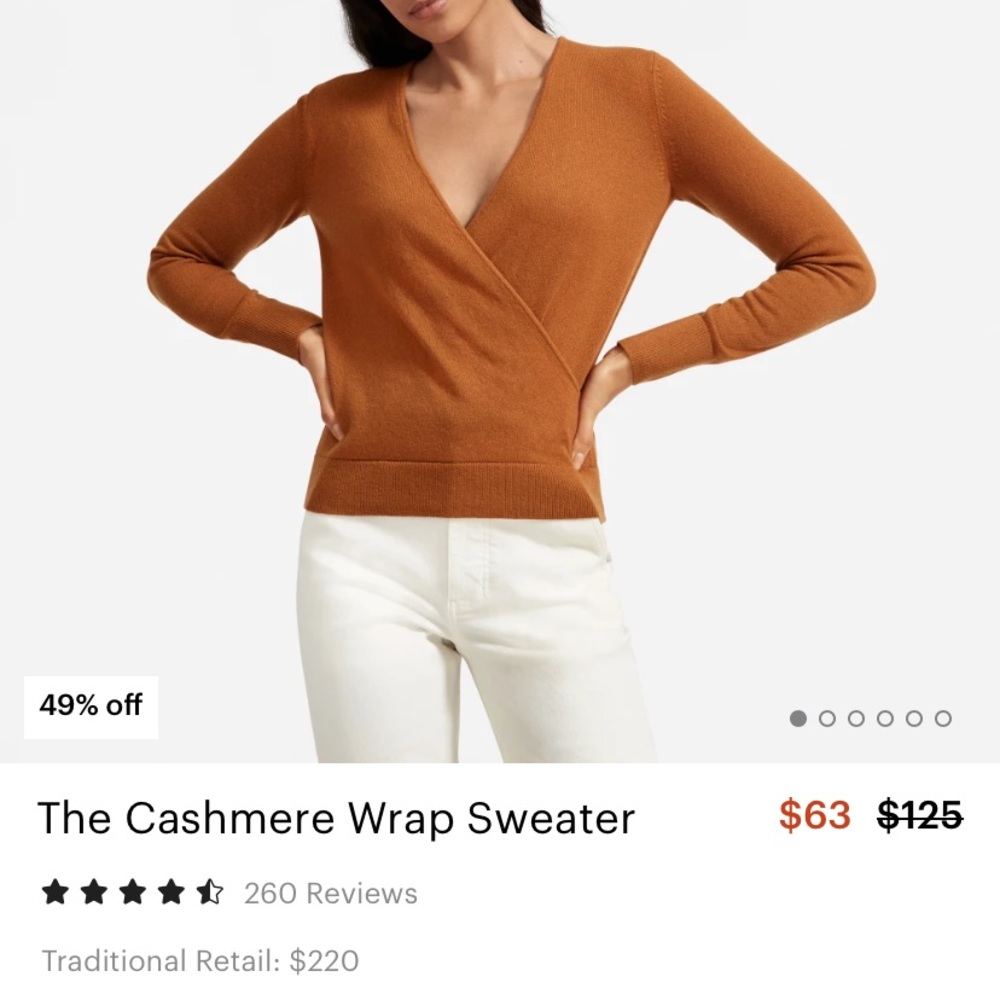 Everlane cashmere wrap sweater in cider, S
